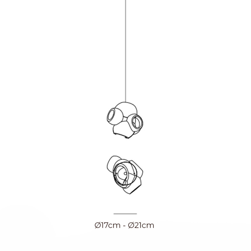 Specification Image for Bocci 100.1 Single Random Pendant