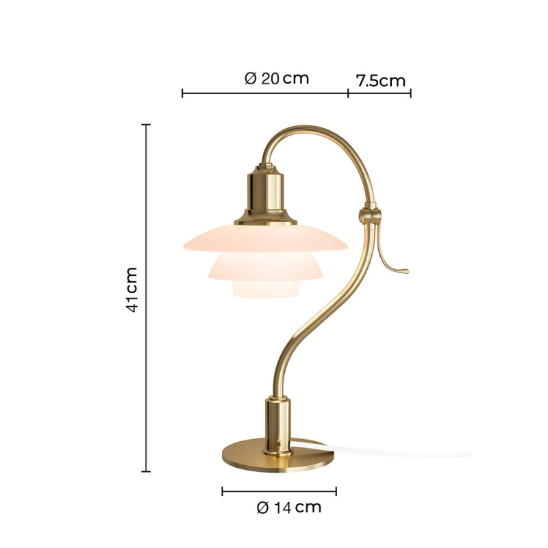Specification Image for Louis Poulsen PH 2/2 Question Mark Pale Rose Table Lamp