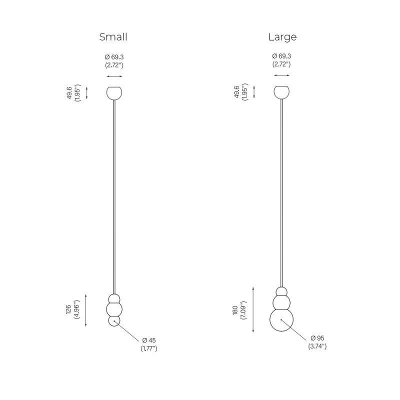 Specification Image for Michael Anastassiades Ball Light Pendant Flex