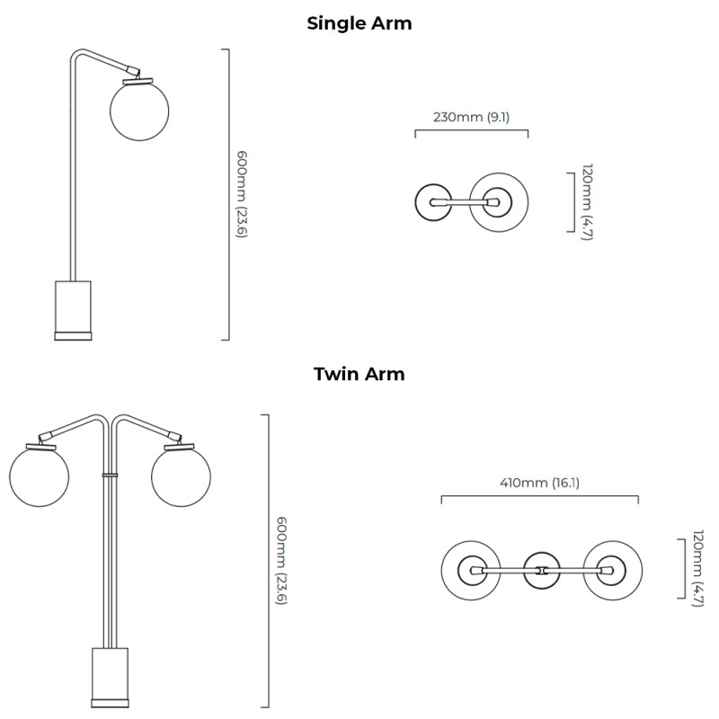 Specification Image for CTO Lighting Array Table Lamp