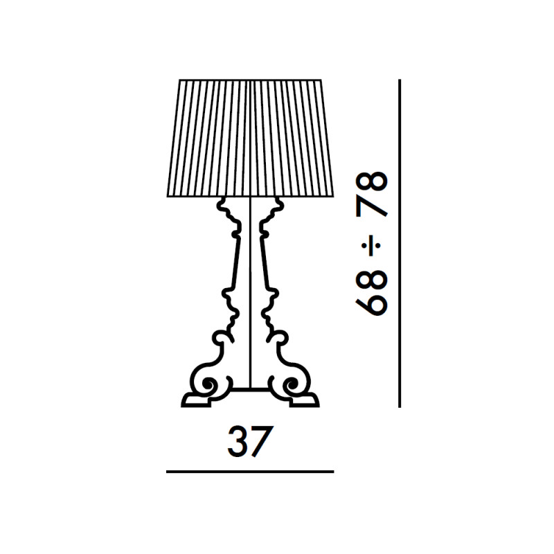 Specification Image for Kartell Bourgie Mat Table Lamp