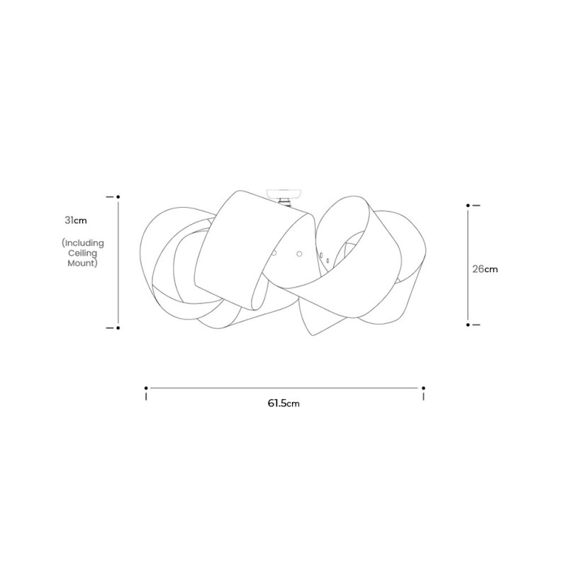 Specification Image for Drift Ceiling Light