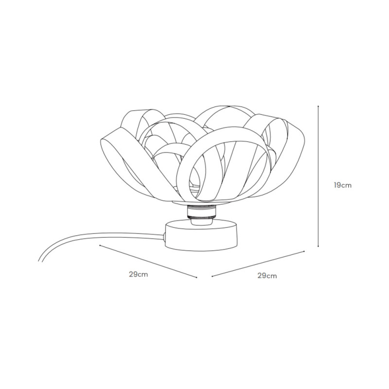 Specification Image for Tom Raffield Skipper Table Lamp