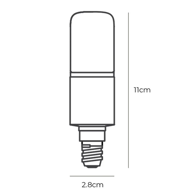 Specification Image for Flos 9W LED E14 T28 Dimmable Bulb