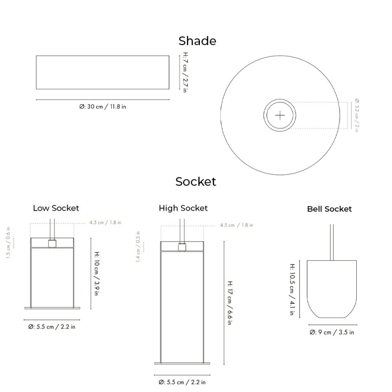 Specification Image for Ferm Living Collect Brass Pendant Record