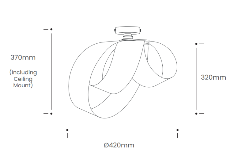 Specification Image for Tom Raffield Flush Ceiling Light