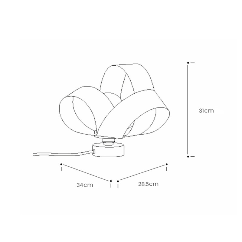 Specification Image for Tom Raffield Verso Table Lamp