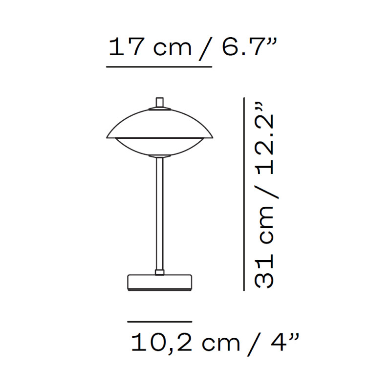 Specification Image for Fritz Hansen Clam LED Portable Lamp