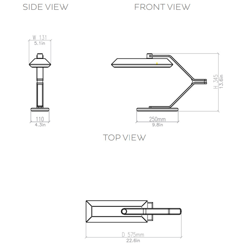 Specification Image for Bert Frank Rinato LED Table Lamp