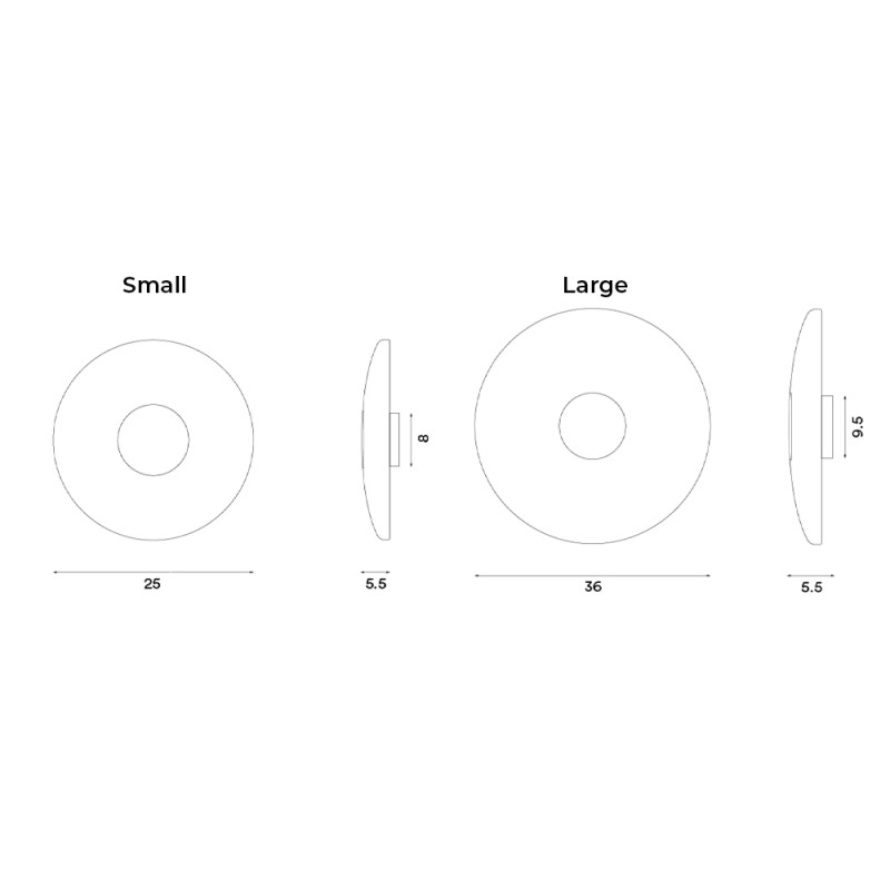 Specification Image for Northern Glint Glass LED Wall Light