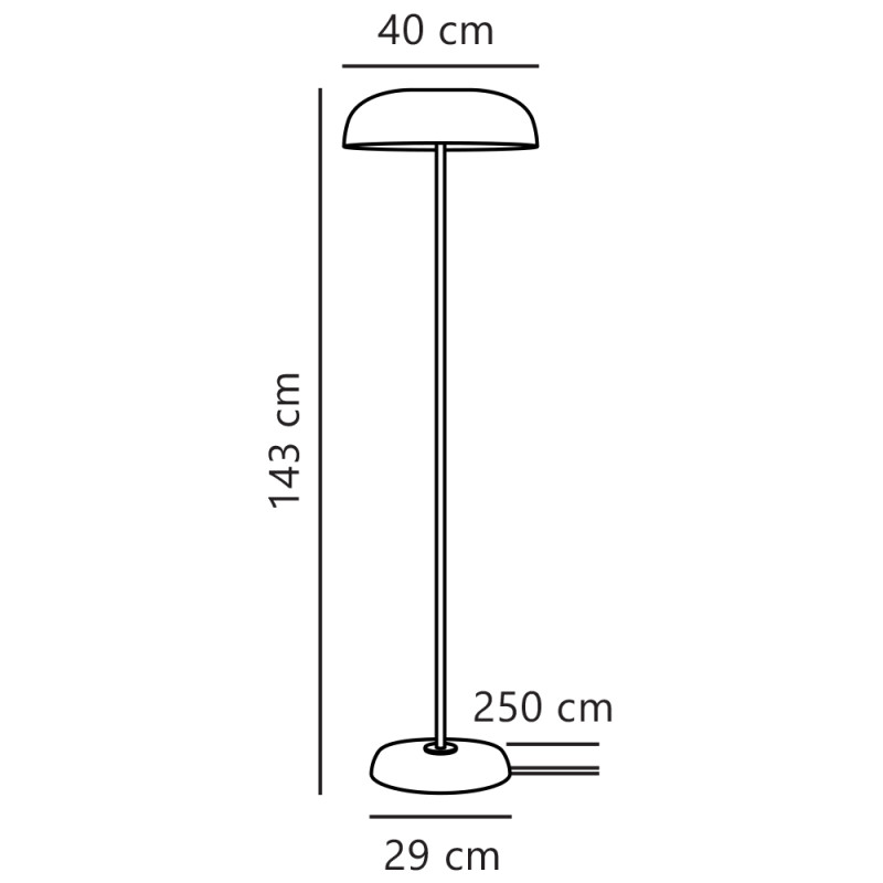 Specification Image for Design For The People Glossy Floor Lamp