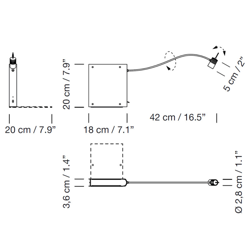 Specification Image for Santa & Cole Bib Luz Table Lamp