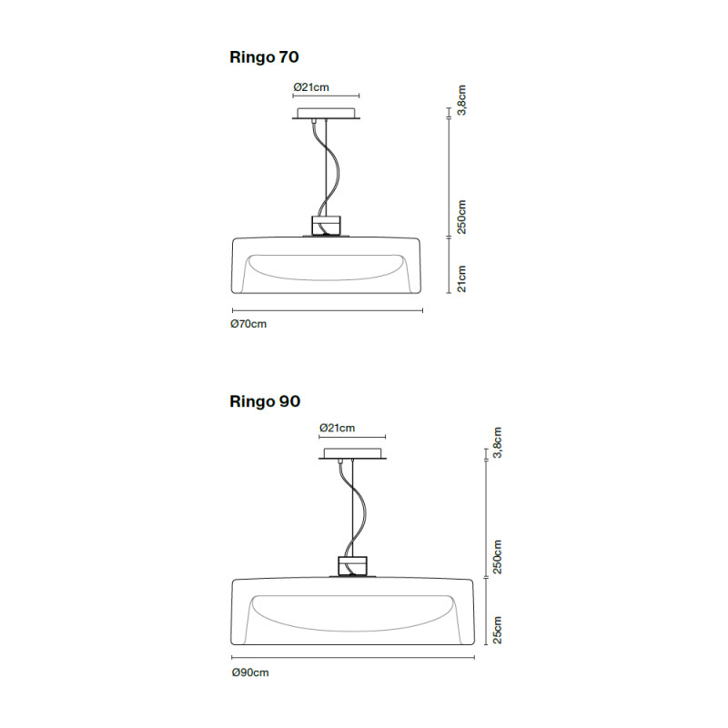 Specification Image for Marset Ringo LED Pendant Light