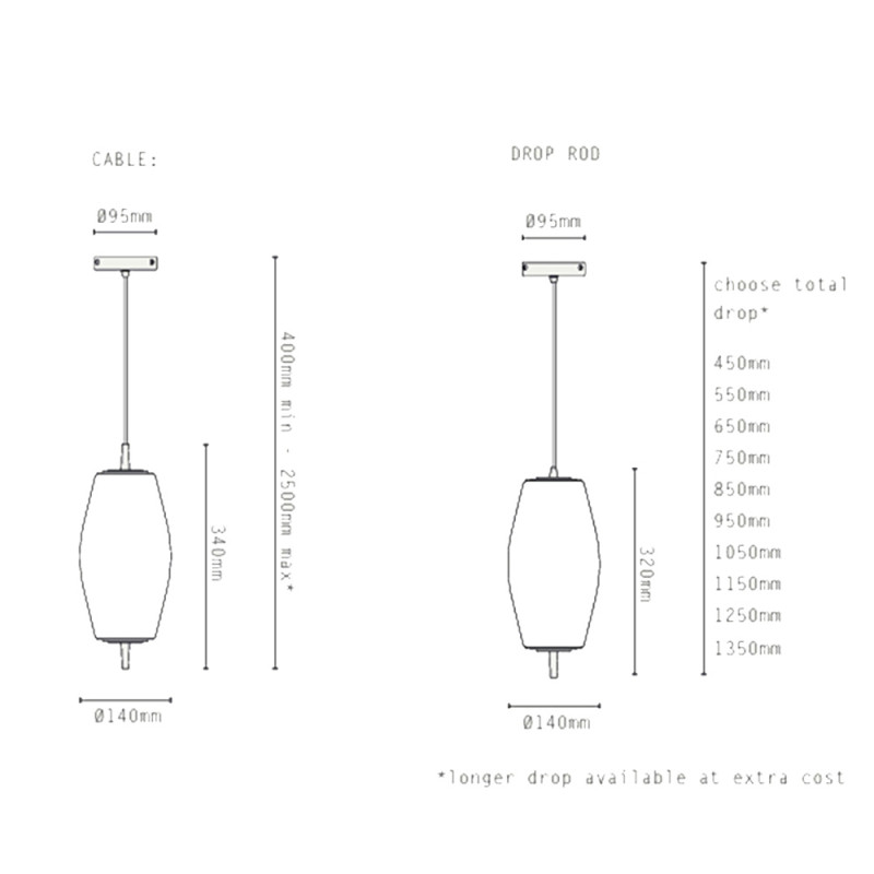 Specification Image for J.Adams & Co Nova Pendant Slim