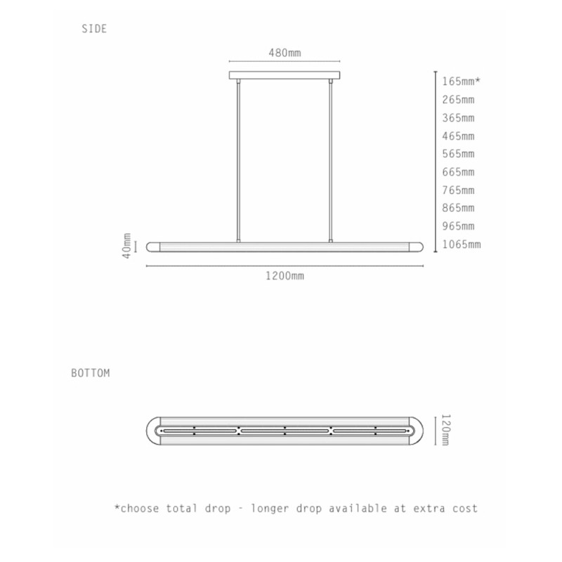 Specification Image for J. Adams & Co Strata 1200 Pendant