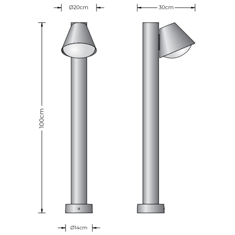 Specification Image for BEGA 84073 Outdoor Bollard