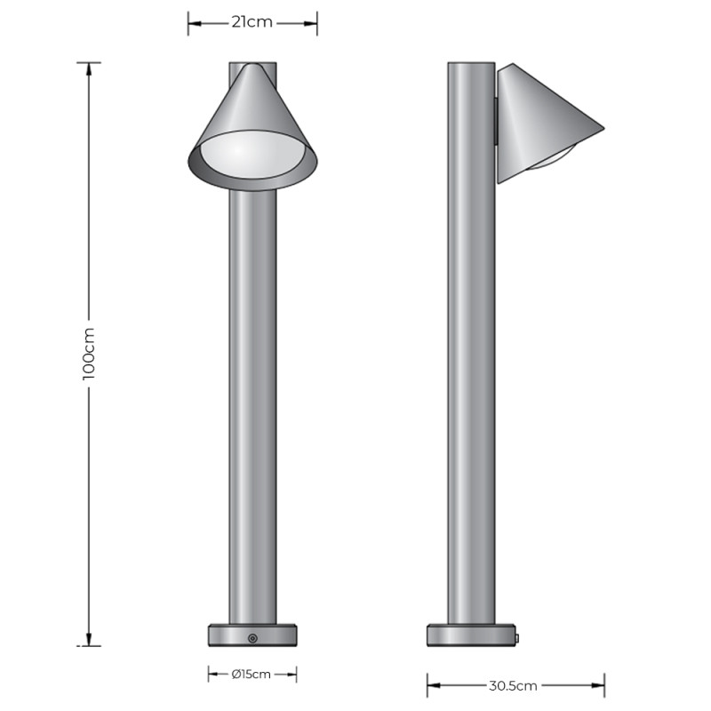 Specification Image for BEGA 84072 Outdoor Bollard