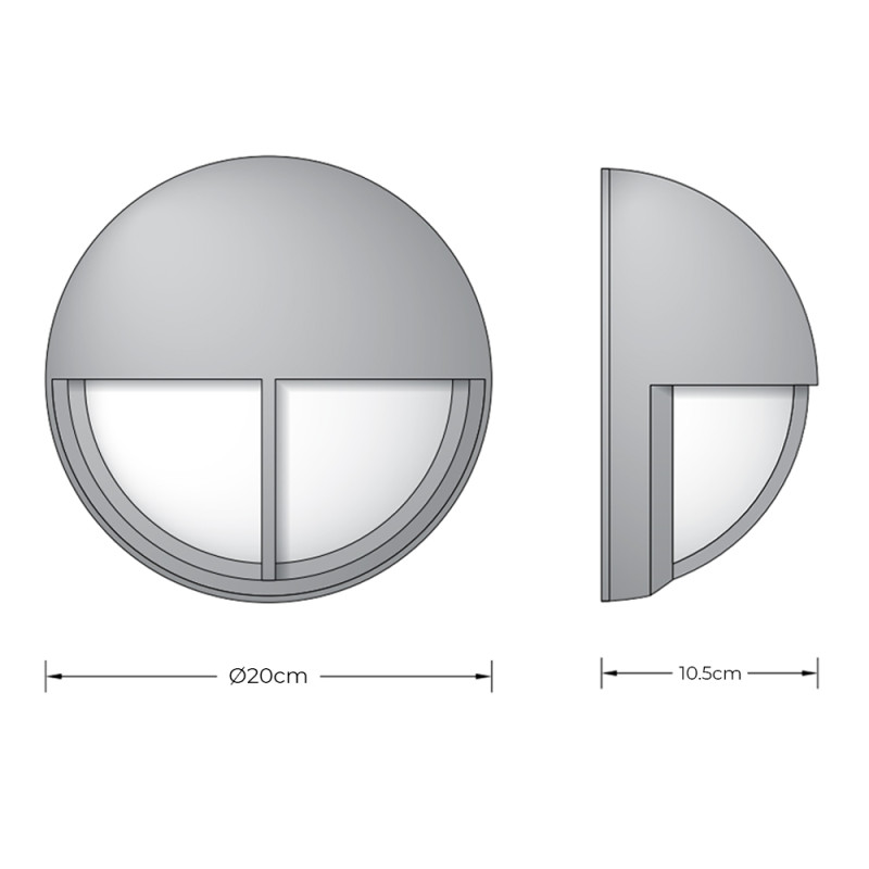 Specification Image for BEGA 24344 LED Wall Light
