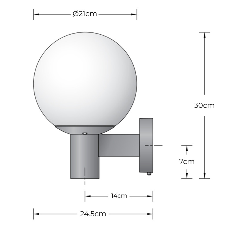Specification Image for BEGA 55453 Wall Light