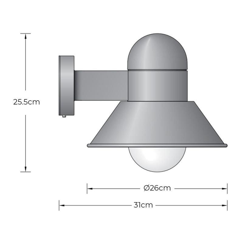 Specification Image for BEGA 66410 LED Wall Light