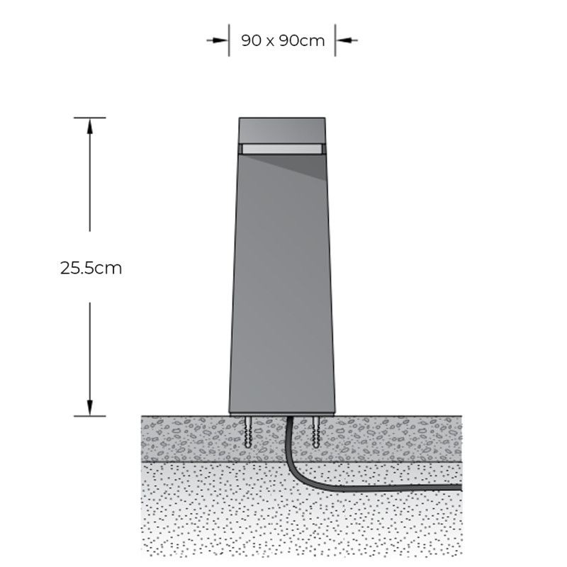 Specification Image for BEGA 77277 LED Bollard