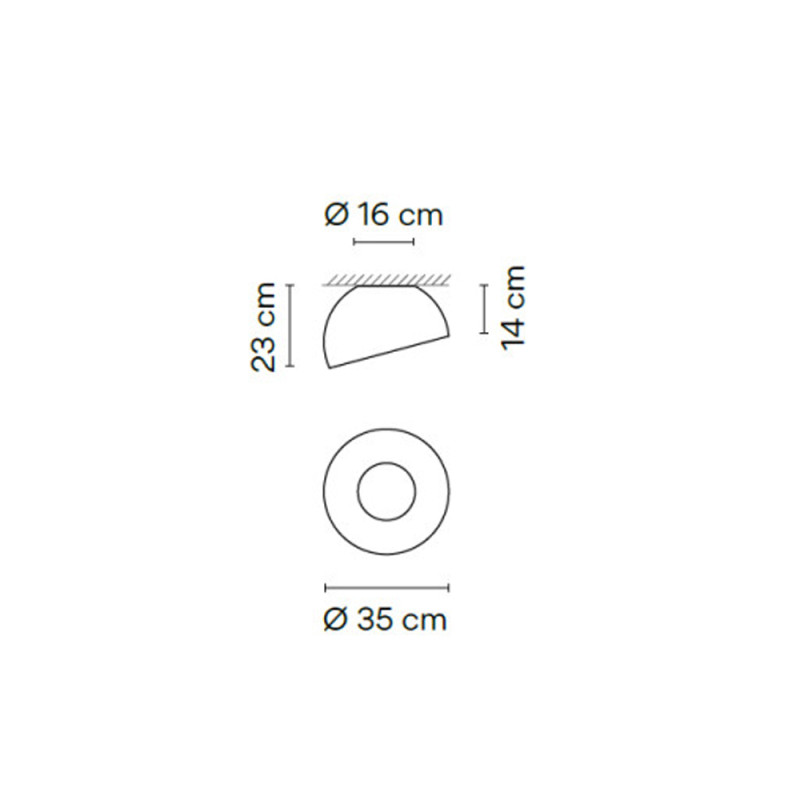 Specification Image for Vibia Duo Petra Dome Angled LED Ceiling Light