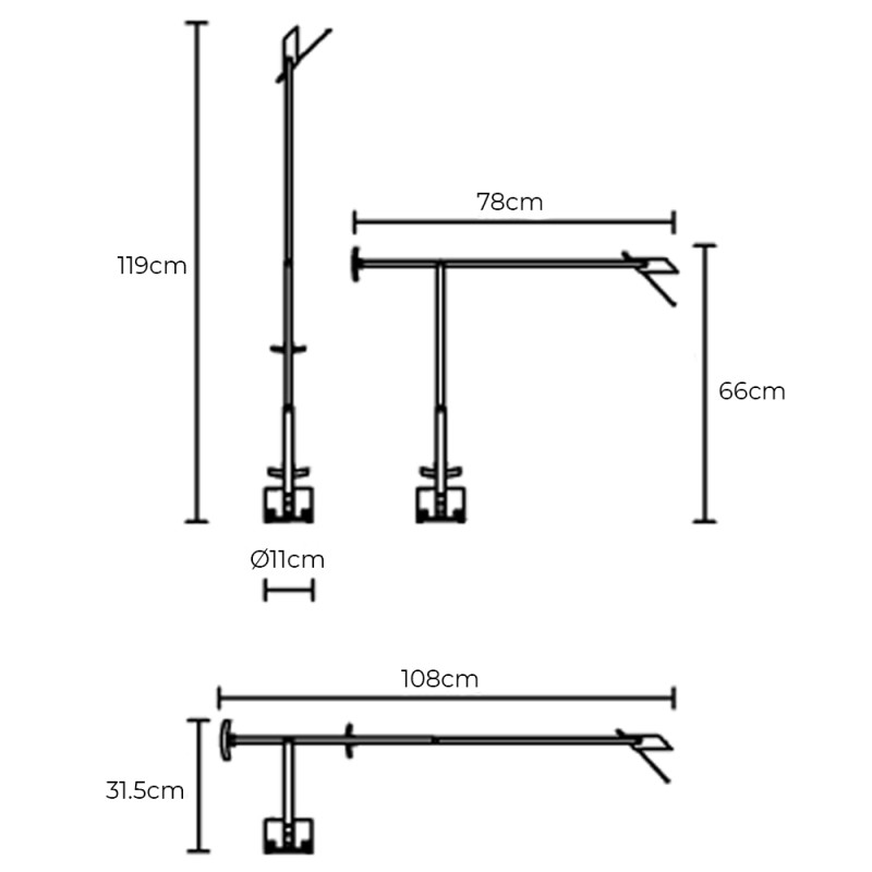 Specification Image for Artemide Tizio LED Table Lamp