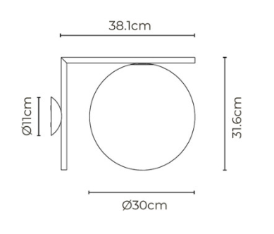 Specification Image for Flos IC Ceiling/Wall Light