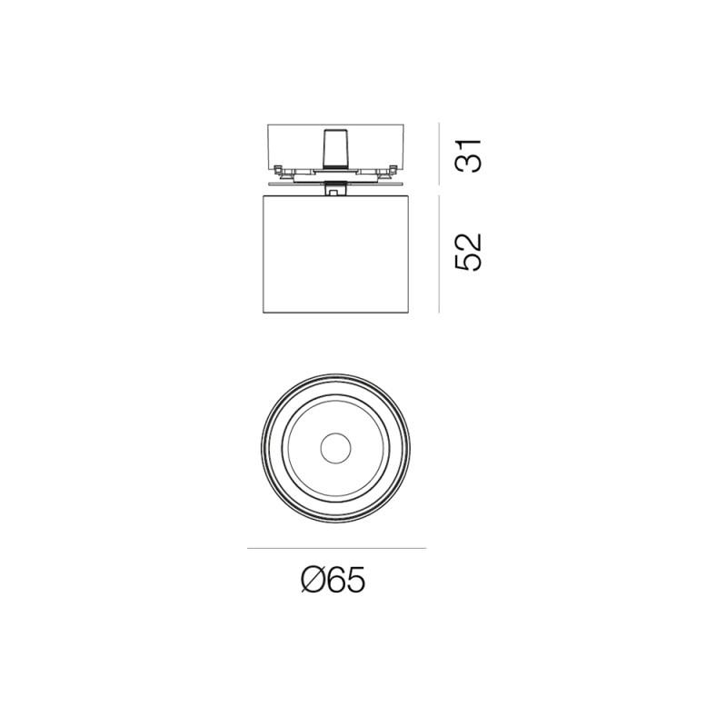 Specification Image for Artemide Hoy 65 LED Semi-Recessed Spotlight