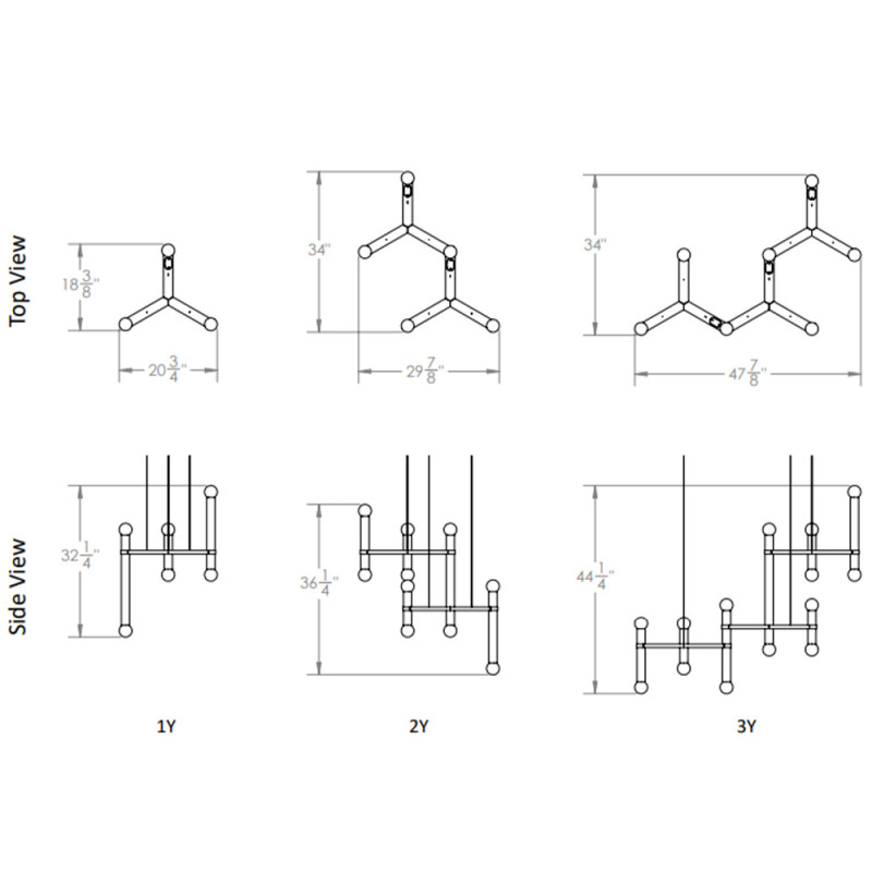 Specification Image for Hollis + Morris Molecule Chandelier