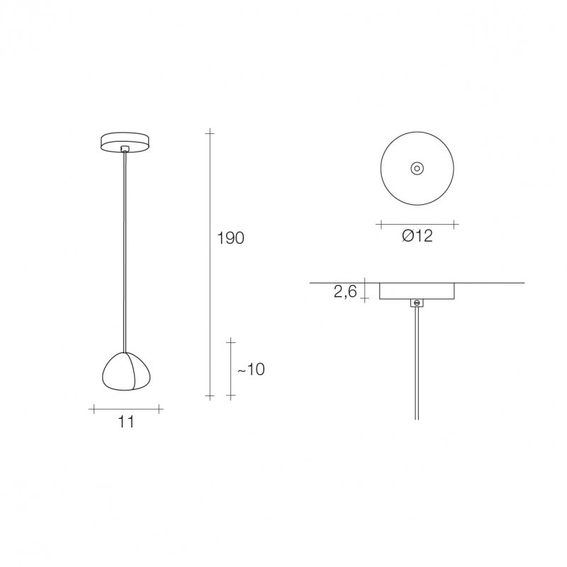 Specification Image for Terzani Mizu Singular Pendant