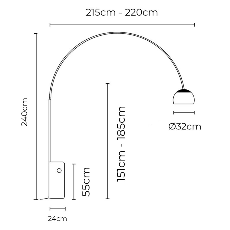 Specification Image for Flos Arco LED Floor Lamp