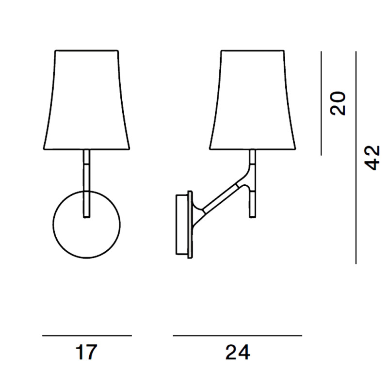 Specification Image for Foscarini Birdie Wall Light
