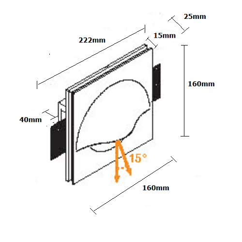 Specification Image for Light Attack GYP-1 Plaster-in LED Wall Light
