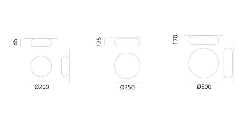 Specification image for Artemide Itka Ceiling/Wall Light