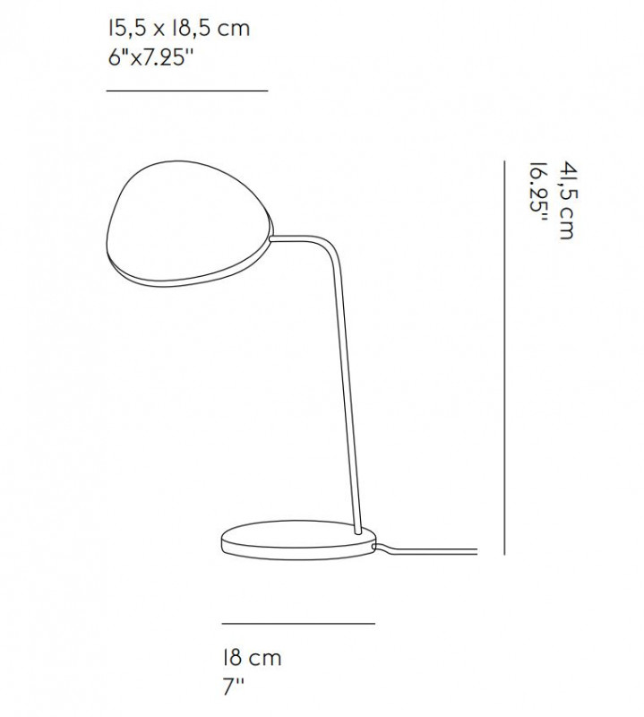 Specification image for Muuto Leaf LED Table Lamp