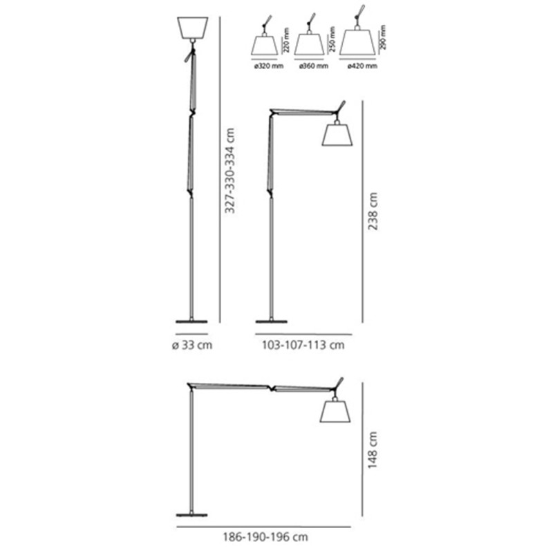 Specification Image for Artemide Tolomeo Mega LED Floor Lamp