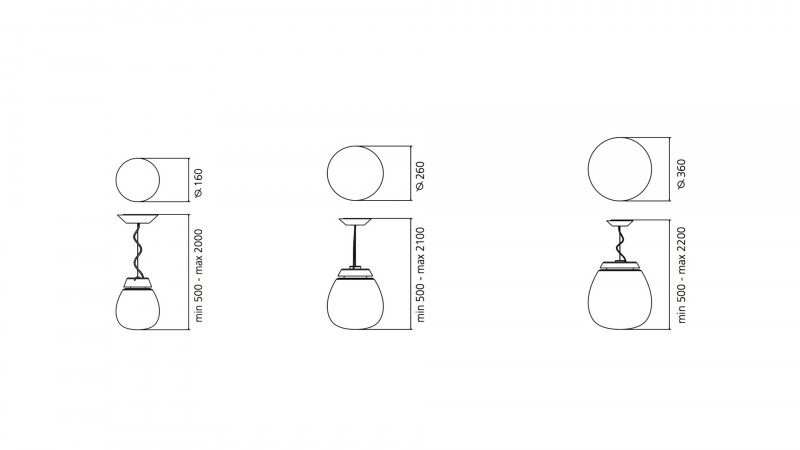 Specification image for Artemide Empatia LED Pendant