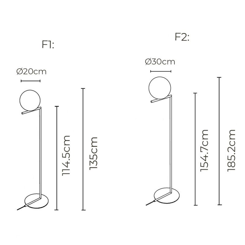 Specification Image for Flos IC Floor Lamp