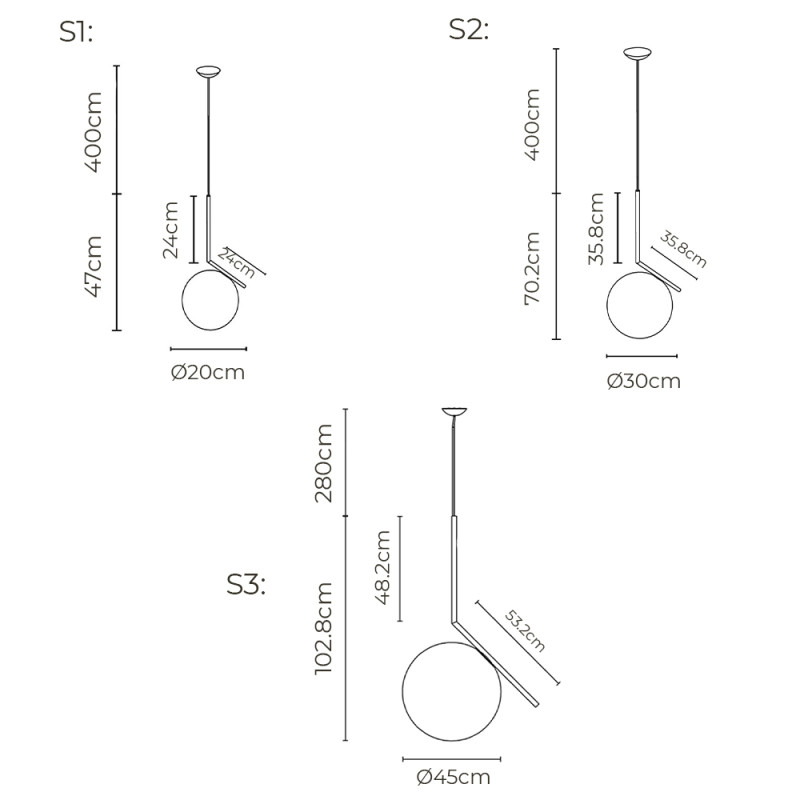 Specification Image for Flos IC Pendant 