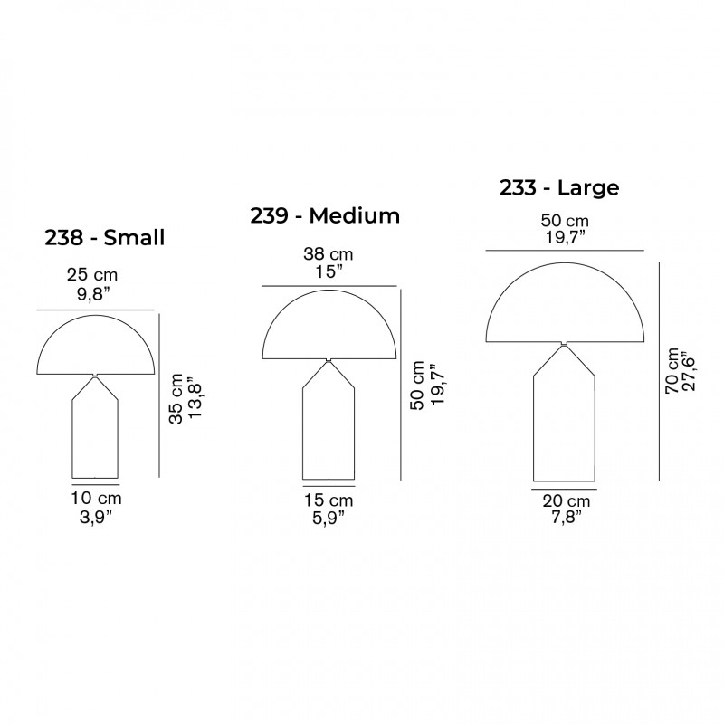 Specification Image for Oluce Atollo Table Lamp