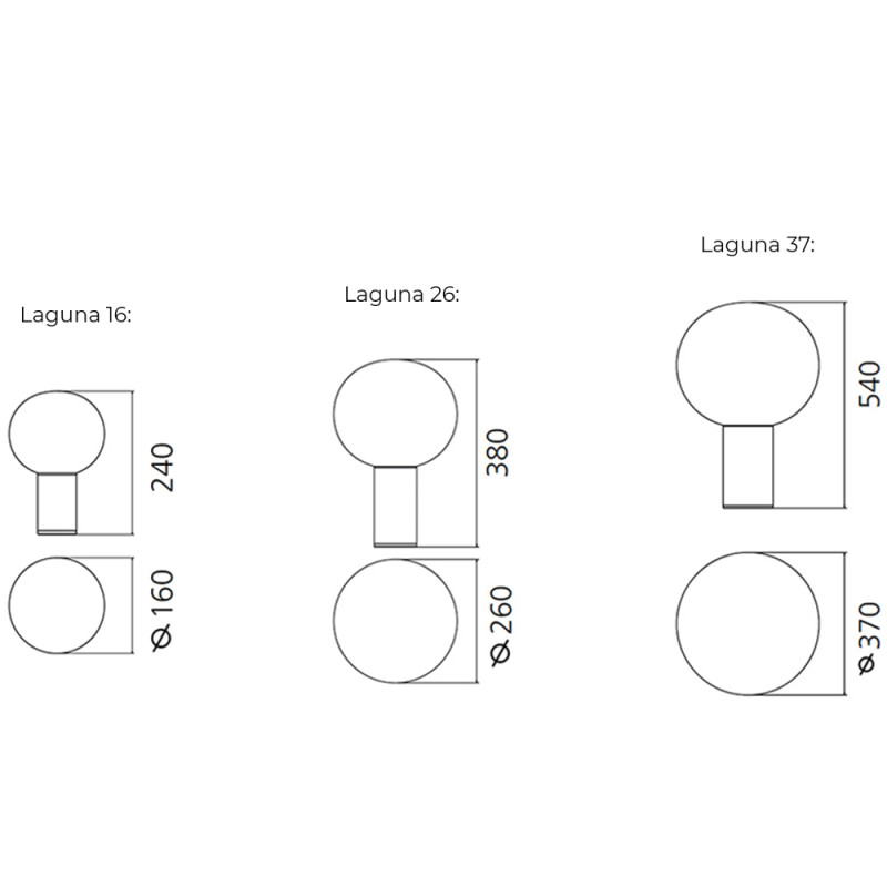 Specification Image for Artemide Laguna Table Lamp 