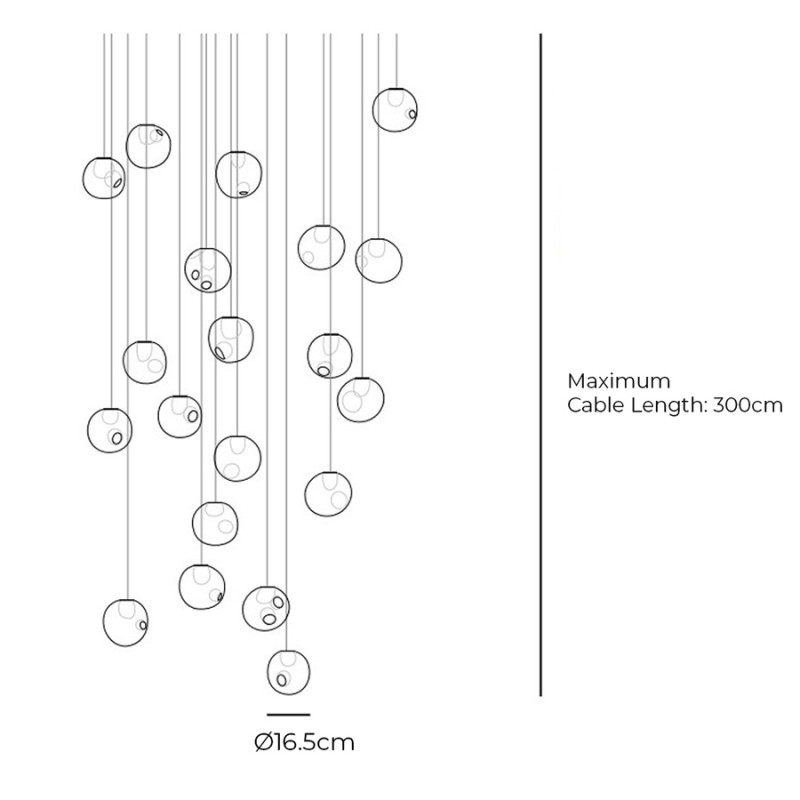 Specification Image for Bocci 28 Series Chandelier