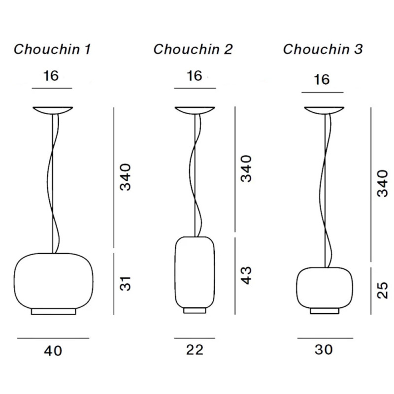 Specification Image for Foscarini Chouchin Reverse Pendant