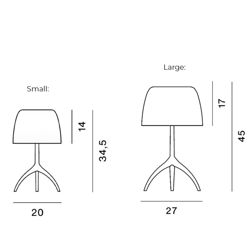 Specification Image for Foscarini Lumiere Table Lamp