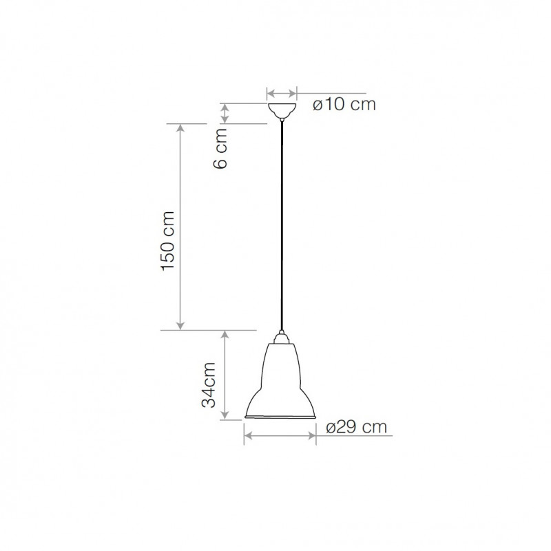 Specification Image for Anglepoise Original 1227 Brass Maxi Pendant