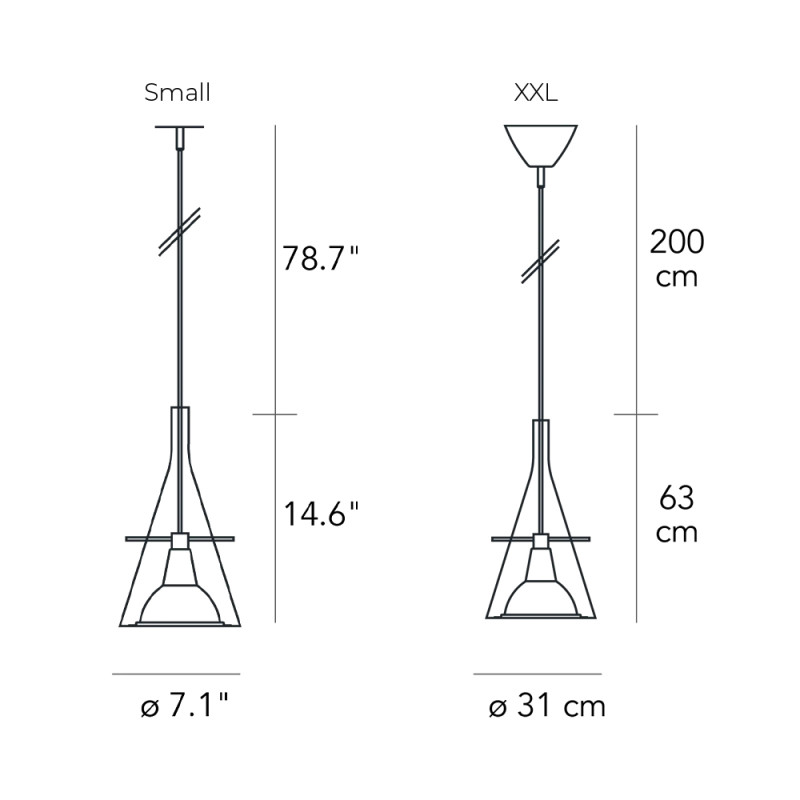 Specification Image for Fontana Arte Flute Magnum Suspension Light