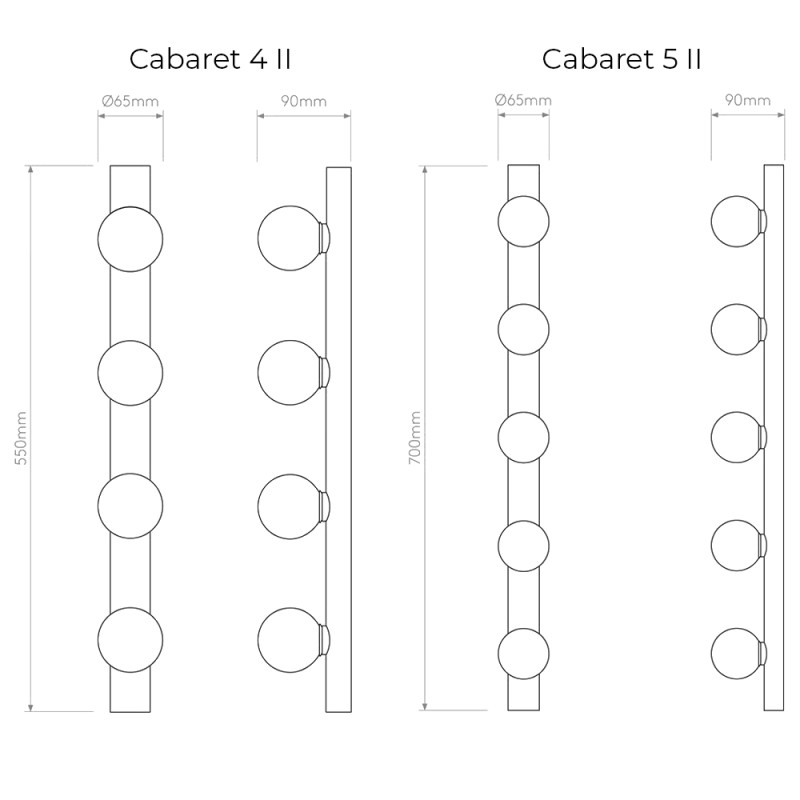 Specification Image for Astro Cabaret Bathroom Wall Light