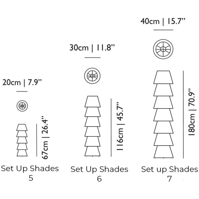 Specification Image for Moooi Set Up Shades Floor Lamp