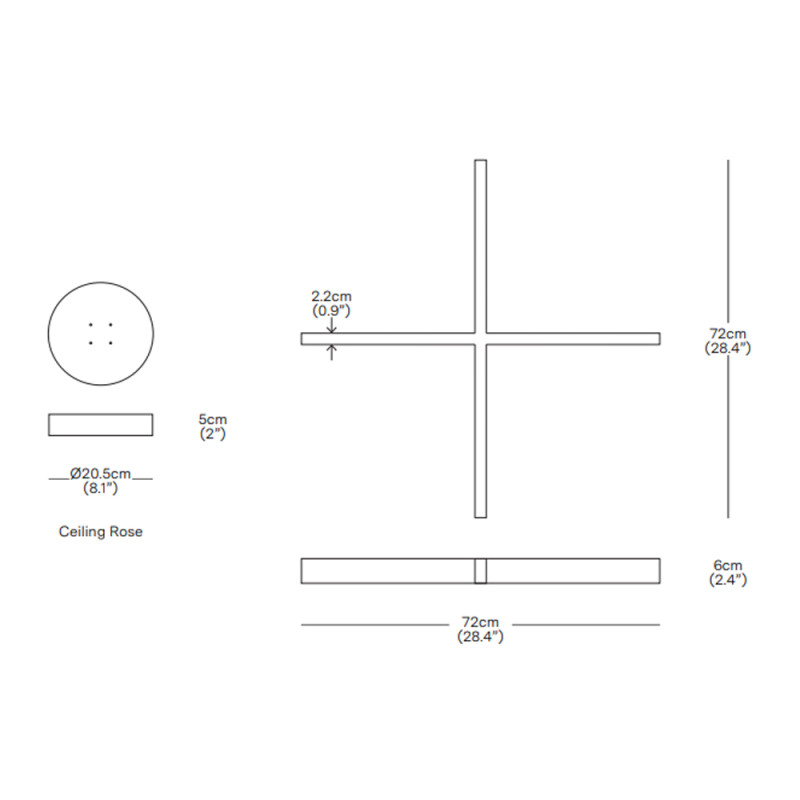 Specification Image for Resident Cross LED Pendant